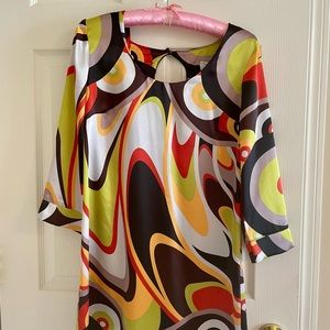 Multi Color Silk Like Dress